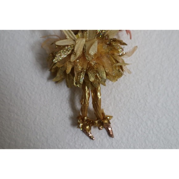 Woodland Blonde Butterfly Fairy Pixie Sprite Doll Gold Christmas Ornament 8" - Picture 4 of 11